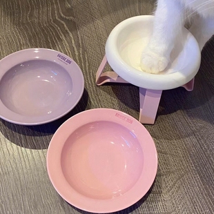 韩国bd飞碟碗猫碗陶瓷可爱ins猫咪罐头粮水碗食盆bridgedog宠物碗