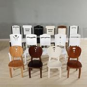 新2023实木餐椅现代简约地中海靠背白色休闲家用餐厅餐桌椅子