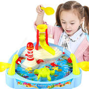 儿童钓鱼台仿真过家家 磁性电动钓鱼玩具亲子戏水桌子台男孩玩具