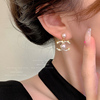 韩国水钻珍珠耳环女时尚小香风洋气耳钉耳饰