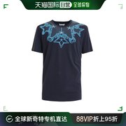 香港直邮Versace范思哲男士T恤深蓝色棉质圆领夏季短袖简约休闲