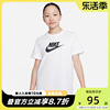 Nike耐克白色大童女字母logo印花运动休闲儿童短袖T恤FD0928-100
