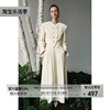 unspoken春季白色小香短外套，女宫廷风设计感小众新中式半身裙套装