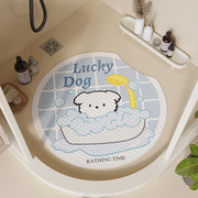 PVC浴室防滑地垫淋浴房圆形儿童洗澡防摔脚垫卫浴免洗可擦吸盘垫