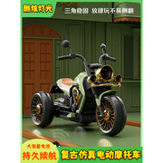 儿童电动摩托车宝宝可坐充电三轮车，遥控双驱玩具车男女小孩电瓶车