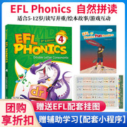 原版进口5-12岁幼少儿英语phonics自然拼读教材，点读版eflphonics4级学生套装，(学生教材+绘本+挂图)启蒙英语