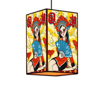 国潮风长方形灯笼，中式创意吊灯火锅店餐厅古风，吧台装饰走廊灯定制