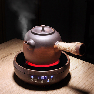 棉小城泡茶壶煮茶炉家用陶瓷防烫麻绳侧把烧水壶电陶炉煮茶器套装