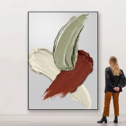 手绘油画抽象莫兰迪立体画现代简约客厅装饰画玄关过道背景墙挂画