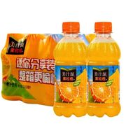 美汁源果粒橙橙汁饮料小瓶装，含果粒果汁饮料迷你瓶300ml*6瓶