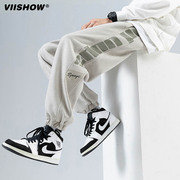 VIISHOW麂皮裤子男士春秋季潮牌青少年宽松工装束脚运动休闲卫裤