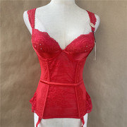 衣恋旗下EBLIN 红色精美蕾丝时尚性感本命年女士塑身衣ECBR811013