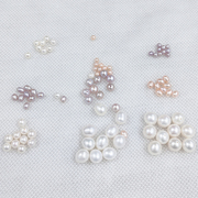 天然淡水小米珠圆形，真珍珠散装2-3-4-9mm裸珠大孔小颗diy材料散珠