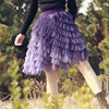 2024春夏紫色渐变短款蛋糕裙高腰蓬蓬裙，多层次不规则半身裙
