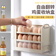 鸡蛋收纳盒冰箱用侧门鸡蛋托食品级保鲜盒整理盒大容量翻转鸡蛋架