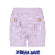 深圳2023年夏季显瘦短款时髦中腰短裤气质通勤针织，裤子女装