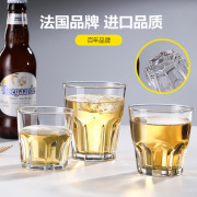 乐美雅玻璃杯商用啤酒杯耐热八角杯家用加厚圆形威士忌杯四方杯子