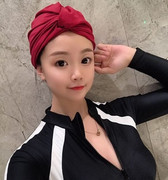 时尚温泉泳衣女可爱日系长发，专用加大码手工，立体泳帽女可爱韩国