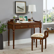 美式电脑桌实木欧式复古书桌书房办公桌，卧室写字台家用小户型书桌