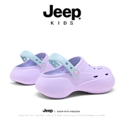 jeep儿童洞洞鞋女童凉拖鞋，吉普女孩防滑拖鞋外穿凉拖中大童沙滩鞋