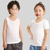2件装儿童夏季纯棉短袖T恤男女童纯白色吊带网眼打底背心薄款