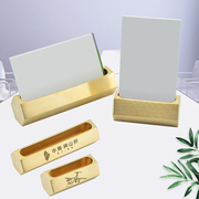 黄铜名片夹摆件名片架座名片盒前台，桌面高端商务，卡片u架座定制log