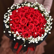 鲜花速递99朵红玫瑰花束33朵情人节礼物成都同城配送送花上海广州