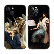 欧美古典文艺油画音乐天使音，乐生适用iphone15pro14promax苹果13mini手机壳1211