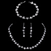 韩版时尚新娘配饰 银色镶钻项链耳环手链三件套装 婚庆饰品 N5567