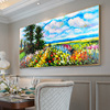 莫奈手绘名画油画现代简约客厅装饰画罂粟花园墙壁挂画