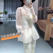 品牌捡漏女装外贸货原单夏季真丝打底衫女新中式国风衬衫防晒