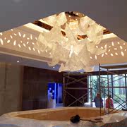 2023酒店大堂会所展厅，k9水晶菠萝珠网高端酒店，定制装饰吊灯