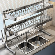 帅仕304不锈钢水槽置物架碗碟收纳放碗盘厨房水池多功能沥水碗架