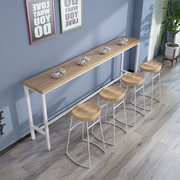 北欧实木桌椅组合铁，艺高脚桌子家用酒吧时尚创意，咖啡厅靠墙吧台桌