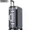 EBEN铝框PC行李箱登机箱商务出国旅行箱金属包角密码拉杆箱包