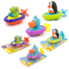 sassyboat宝宝洗澡玩具拉线，发条会跑游泳戏水动物造型三款套装