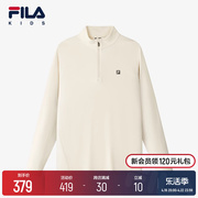 FILA KIDS斐乐童装男大童长袖T恤2024春季儿童运动套头上衣潮