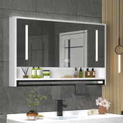 智能浴室镜柜挂墙式带背光灯防雾卫生间镜子置物架单独收纳一
