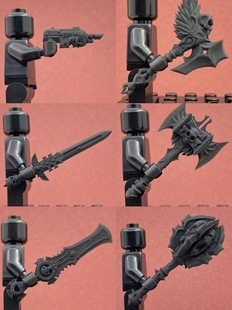 骷髅系列joker第三方3d打印乐高人仔武器配件，微缩模型手办摆件