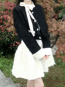 法式小香风千金春秋季套装女设计感短款外套名媛重工蓬蓬裙两件套