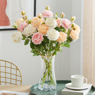 牡丹仿真花绢花室内假花干花，玫瑰花花束餐桌花，摆设客厅装饰花摆件