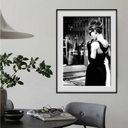 Audrey Hepburn 奥黛丽赫本海报黑白照片装饰画酒吧餐厅入户挂画