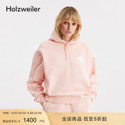 holzweiler女士浅粉色，宽松休闲mind品牌，标志logo帽衫