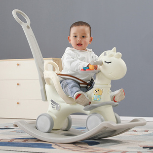 儿童摇马木马摇椅两用带，音乐多功能婴儿小推车周岁玩具宝宝摇摇马