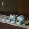 手工汝窑茶具套装家用礼盒装景德镇陶瓷中式简约青瓷仿古瓷器