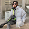 SJYP 设计师后背拉链荧光拼色面包服羽绒外套长裤木兰