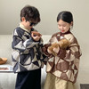 韩系童装男女童三角形不规则棉服秋冬儿童复古休闲棉衣外套潮