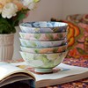 埃兰迪尔日本进口陶瓷碗釉下彩海棠花米饭碗日式和风小碗盒装