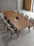 实木会议桌椅组合 长桌简约现代长条桌办公桌会议室培训桌工