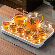 花茶壶套装北欧加热玻璃煮茶花草茶具茶杯，轻奢英式下午茶水果茶壶